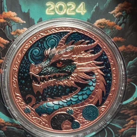 Lunar Dragon 2024 copper Collectible Coin - Picture 5 of 6